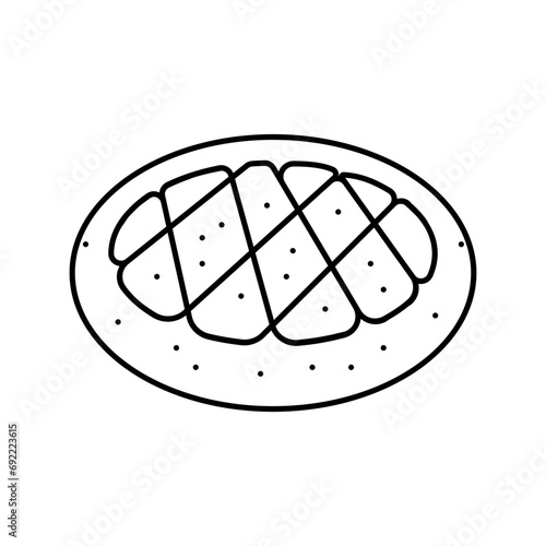 pita bread turkish cuisine line icon vector. pita bread turkish cuisine sign. isolated contour symbol black illustration