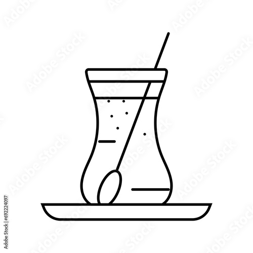 tea tea turkish cuisine line icon vector. tea tea turkish cuisine sign. isolated contour symbol black illustration