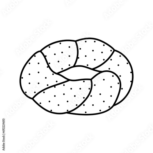 simit turkish bagel cuisine line icon vector. simit turkish bagel cuisine sign. isolated contour symbol black illustration