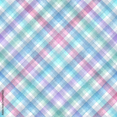 Wallpaper Mural Watercolor stripe plaid seamless pattern. Multicolored stripes background. Torontodigital.ca