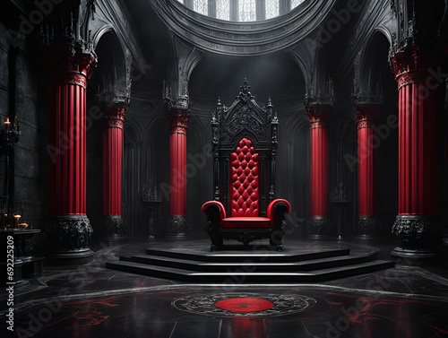 Throne room of a vampire king - Generative AI