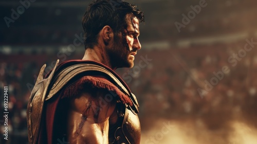 gladiator with battle suit in high quality photo