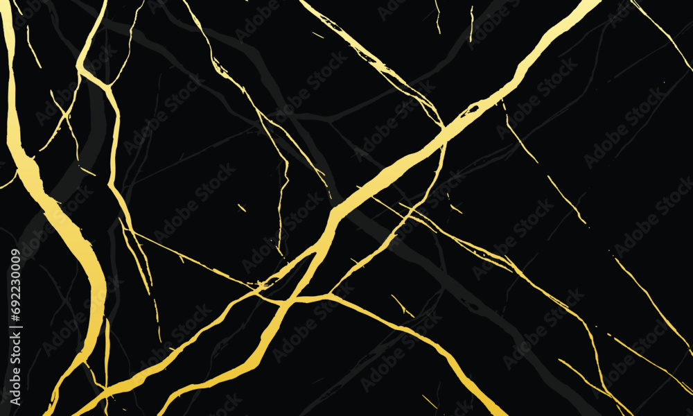 Luxury Black and Gold Marble texture background vector. Panoramic ...