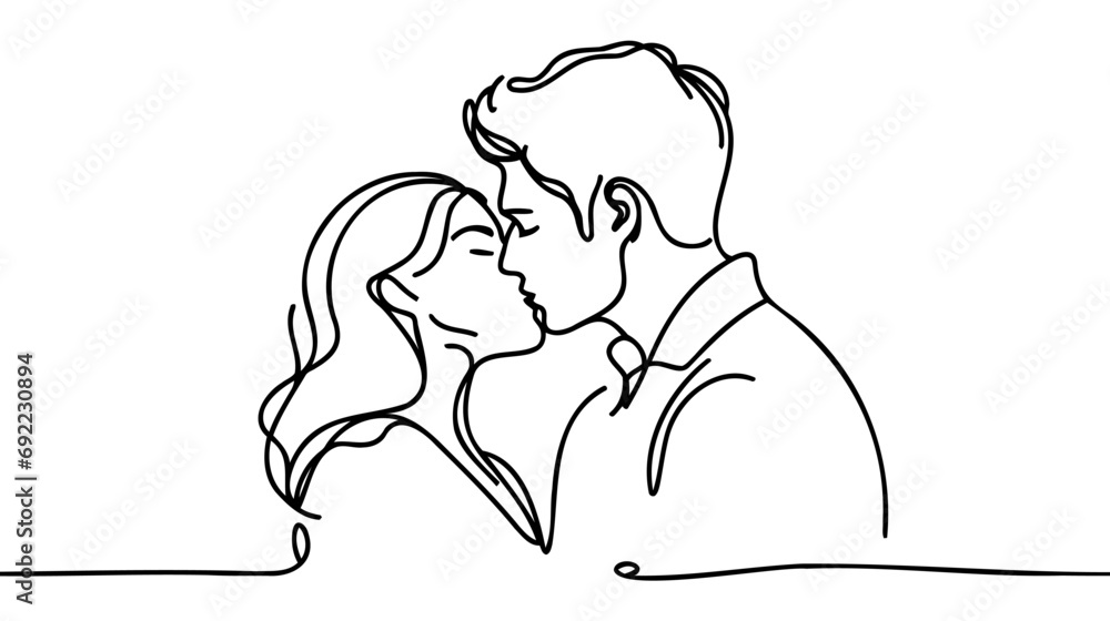 Man and woman Line art. Sexy couple line. kiss Valentine's Day Man and woman Line art. Sexy couple line. kiss Valentine's Day