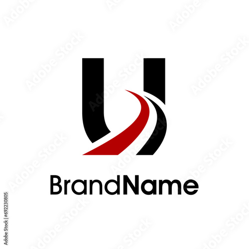 Simple Initial U Road Logo