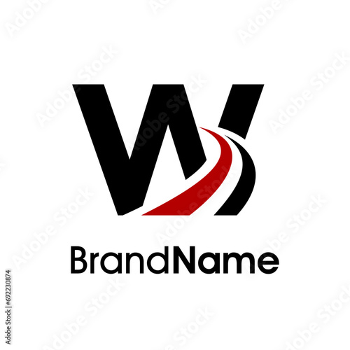 Simple Initial W Road Logo