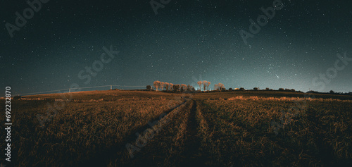 The stars at night over the field