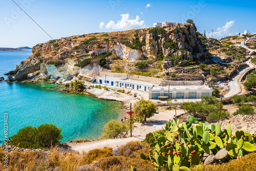 View of Rema beach in beautiful sea bay, Kimolos island, Cyclades, Greece photo