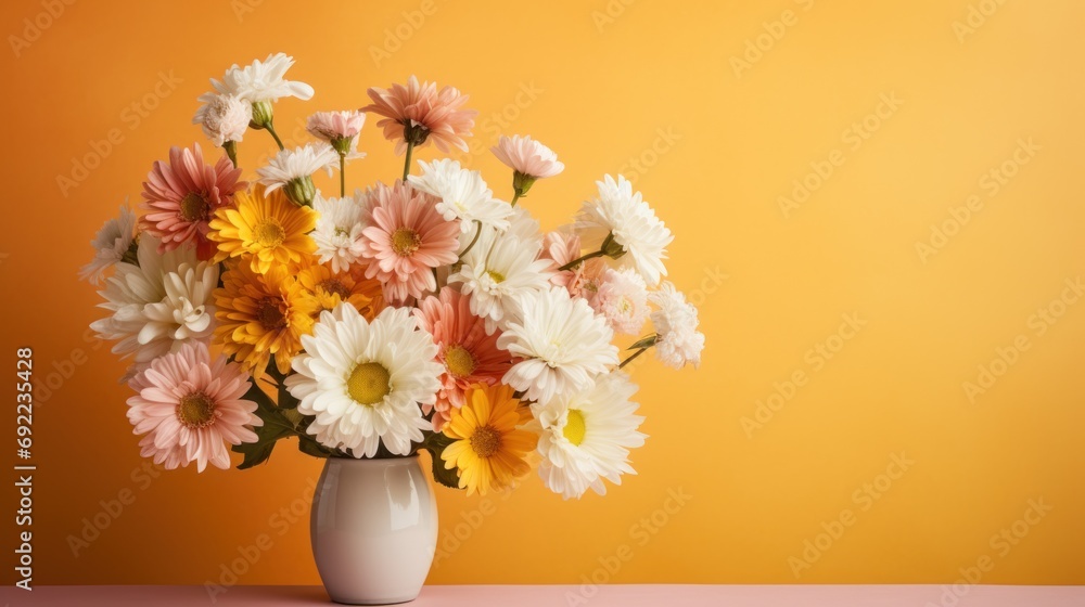 Colorful Gerbera Flowers in a Vase