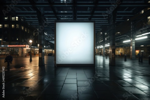 Large White Billboard in the Middle of a Street Generative AI