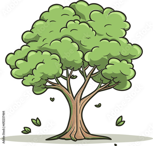 Fototapeta Naklejka Na Ścianę i Meble -  Enchanted Grove Hand-Drawn Vector Tree CollectionTranquil Transects Hand-Drawn Vector Tree Showcase