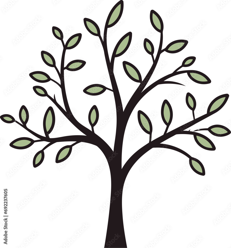 Rustic Reverie Hand-Rendered Tree Vector ReverieEnchanted Forests Illustrated Tree Vector Chronicles