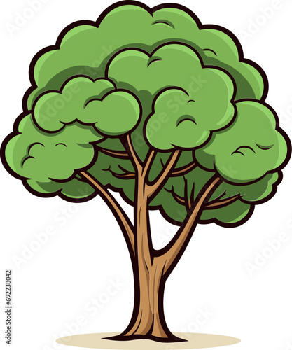 Natures Serenade Hand-Rendered Tree Vector EchoesBotanical Ballads Illustrated Tree Vector Melodies
