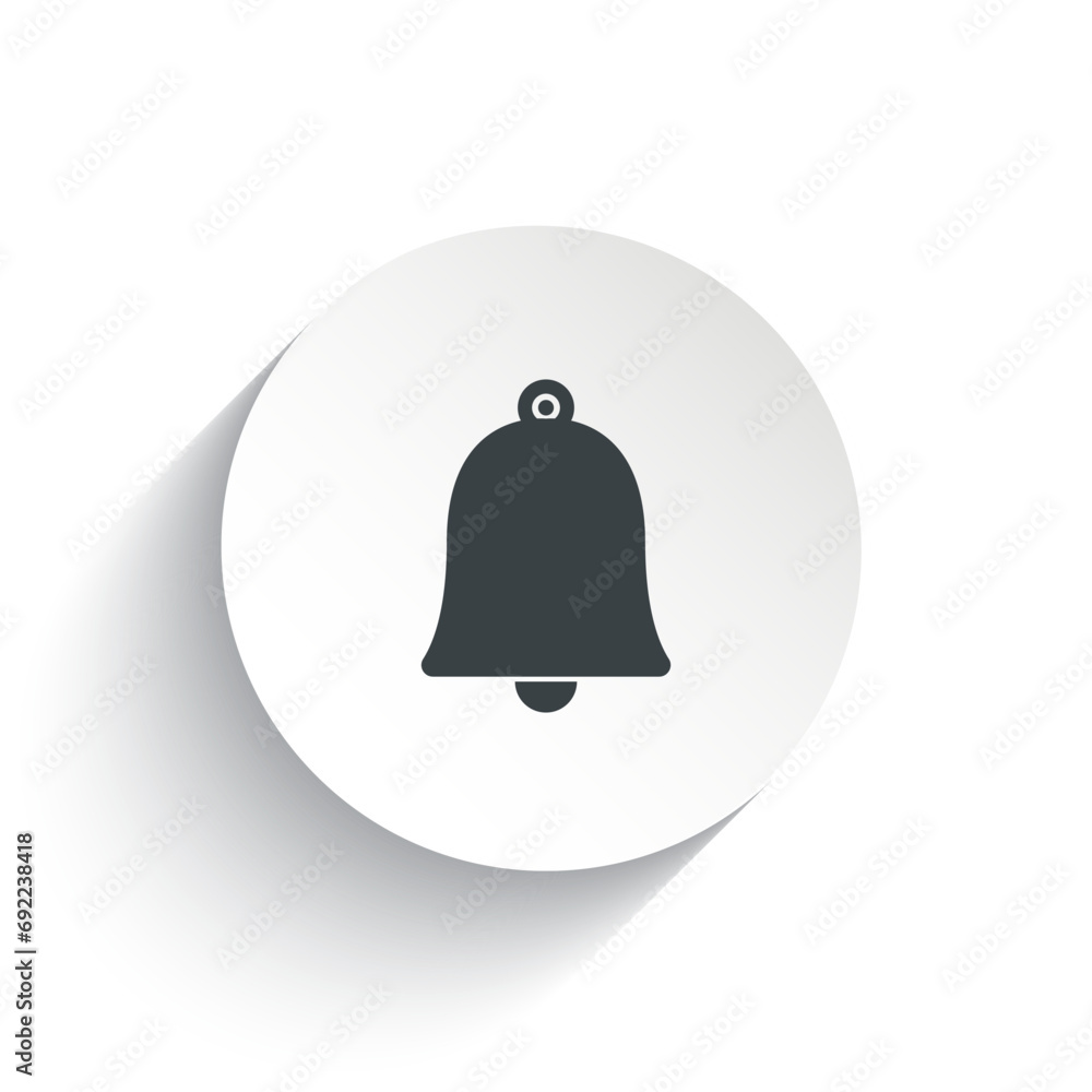 An icon bell with the circle background plus the shadow behind of it. An icon bell with the circle background plus the shadow behind of it.