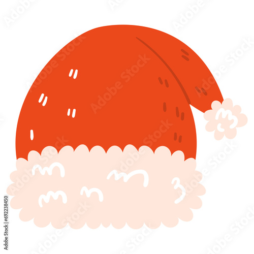 Red Christmas hat of Santa Claus.