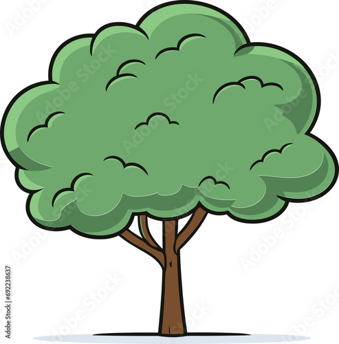 Tranquil Arboretum Hand-Drawn Tree Vector GardenFoliage Reveries Illustrated Tree Vector Daydreams