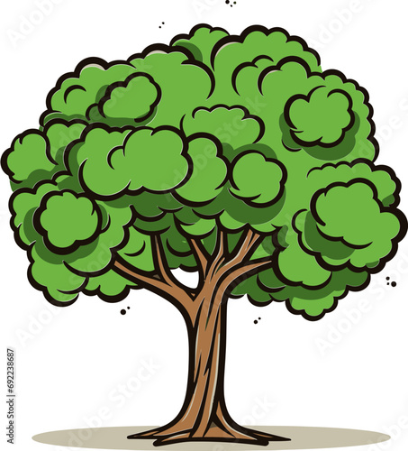 Foliage Reveries Illustrated Tree Vector DaydreamsNatures Elegy Hand-Rendered Tree Vector Tribute