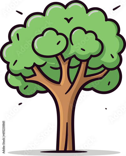 Rustic Reverie Hand-Drawn Tree Vector ReverieArboreal Artistry Illustrated Vector Artistry