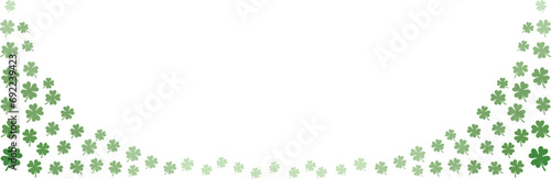 Seamless border of shamrock clover green leaves on transparent background vector decorative element template EPS 10 photo