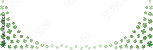 Seamless border of shamrock clover green leaves on transparent background vector decorative element template EPS 10