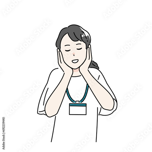 うっとりしているビジネスパーソンのイラスト