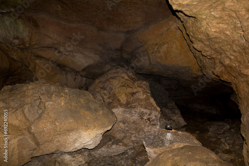 Speleology. The Bacho Kiro cave, Dryanovo, Bulgaria. photo