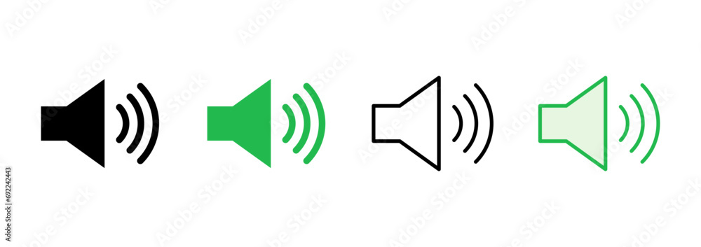 Speaker icon set. volume icon vector. loudspeaker icon vector. sound symbol Speaker icon set. volume icon vector. loudspeaker icon vector. sound symbol