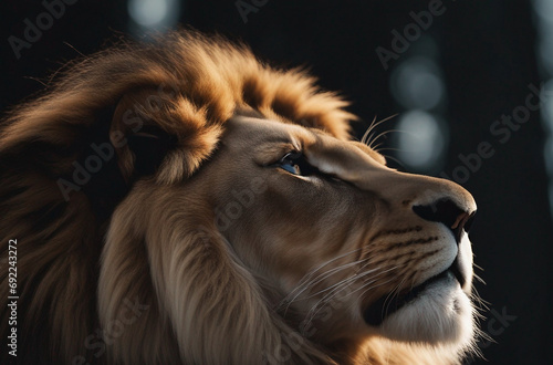 Lion king close up. Wildlife animal