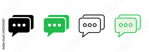 Chat icon set. speech bubble icon. comment icon vector. message. contact us