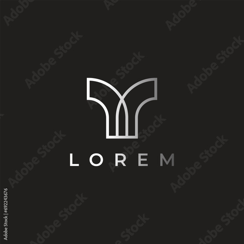 modern letter Y initial logo design