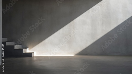 Minimalist gray wall capturing the interplay of shadows and light in exquisite detail.