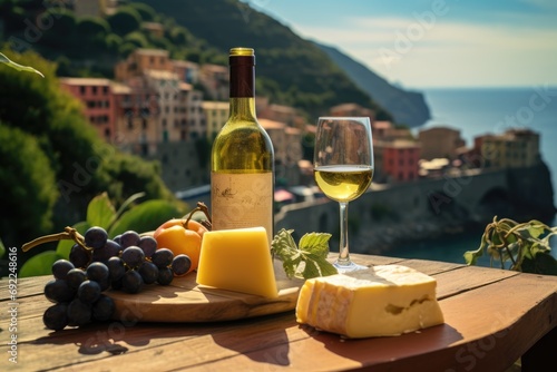 Journey Through Cinque Terre with Wine Tasting and Cheese: Experience the Enchantment of the Cellar Door, the Stunning Mediterranean Sea, and the Picturesque Italian Coastal Landscape. © Mr. Bolota