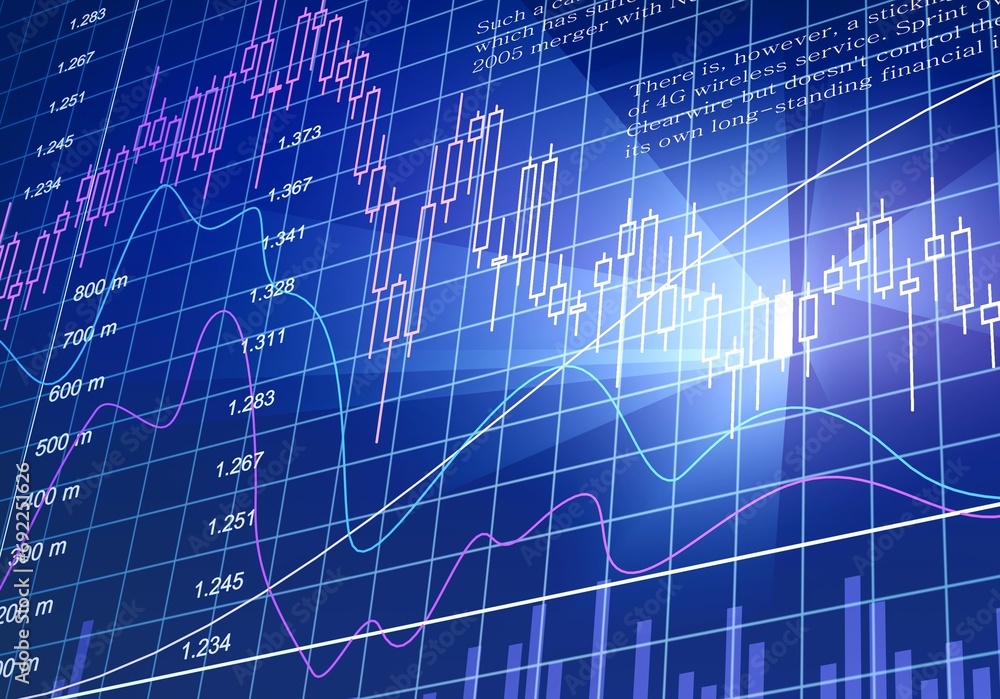 Financial stock abstract chart with graph