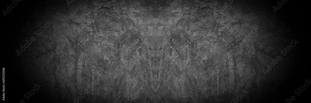 Naklejka premium Old wall texture cement dark black gray background abstract grey color design are light with white gradient background.