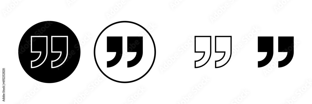 Quote icons set. Quote sign icon. Quotation mark symbol. Quote icons set. Quote sign icon. Quotation mark symbol.