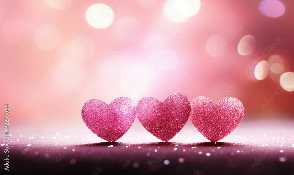 Heart glitter Bokeh Background Heart glitter Bokeh Background