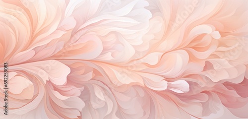 Immerse yourself in the tranquility of a white and grey background adorned with abstract patterns, gently touched by soothing peach hues, creating a light and calming vector canvas for your desktop.