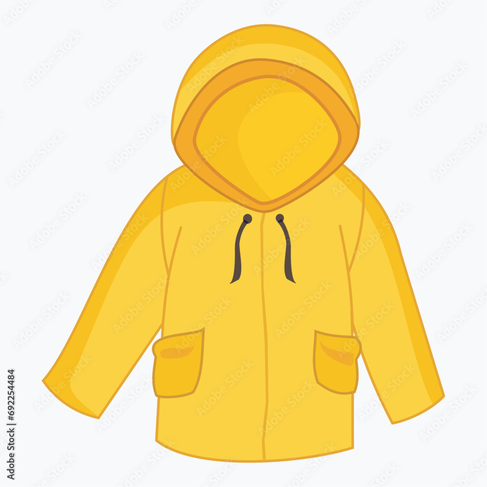 Yellow rain coat vector illustrations for rainy days Yellow rain coat vector illustrations for rainy days