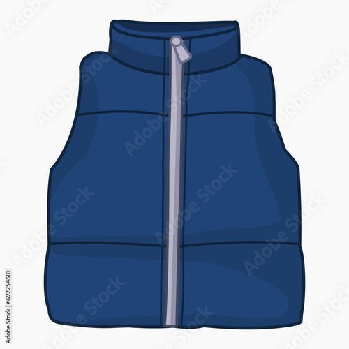 Cropped puffer jacket vector isolated on white background