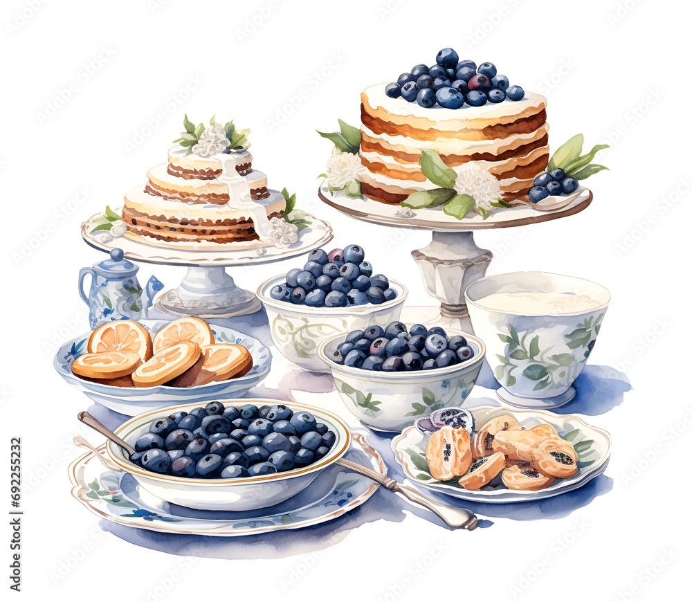 Wedding food, watercolor clipart illustration with isolated background. Wedding food, watercolor clipart illustration with isolated background.