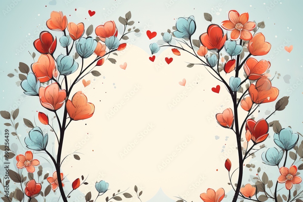 empty frame paper space blank with Valentine's Theme background, festival Valentines day, generative ai. empty frame paper space blank with Valentine's Theme background, festival Valentines day, generative ai.