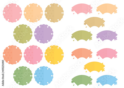 春っぽい和柄のフレーム・マークセット