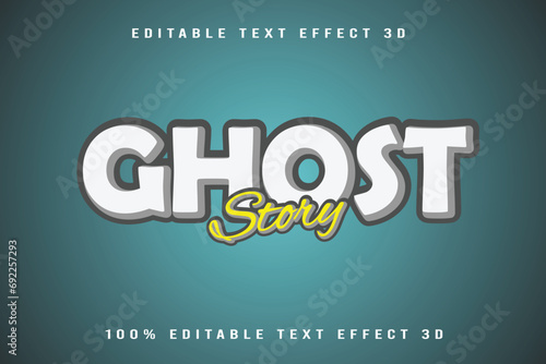 Ghost Editable Text Effect 3D Emboss Cartoon Style
