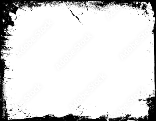 Grunge border frame on white background