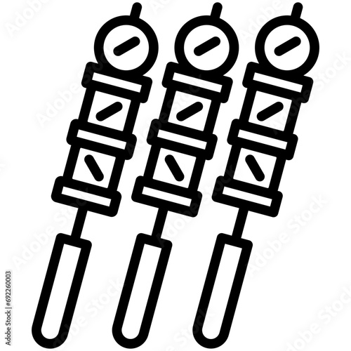 skewer black outline icon, related to spring theme.