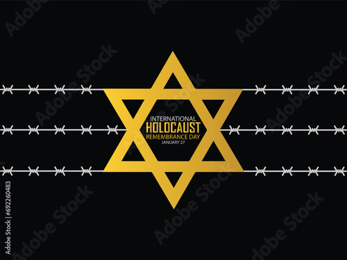 International Holocaust Remembrance Day vector. Star of David . January 27. Important day