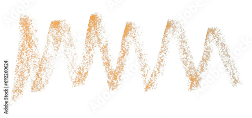 orange pencil strokes isolated on transparent background