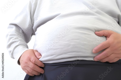 太っている高齢者の男性