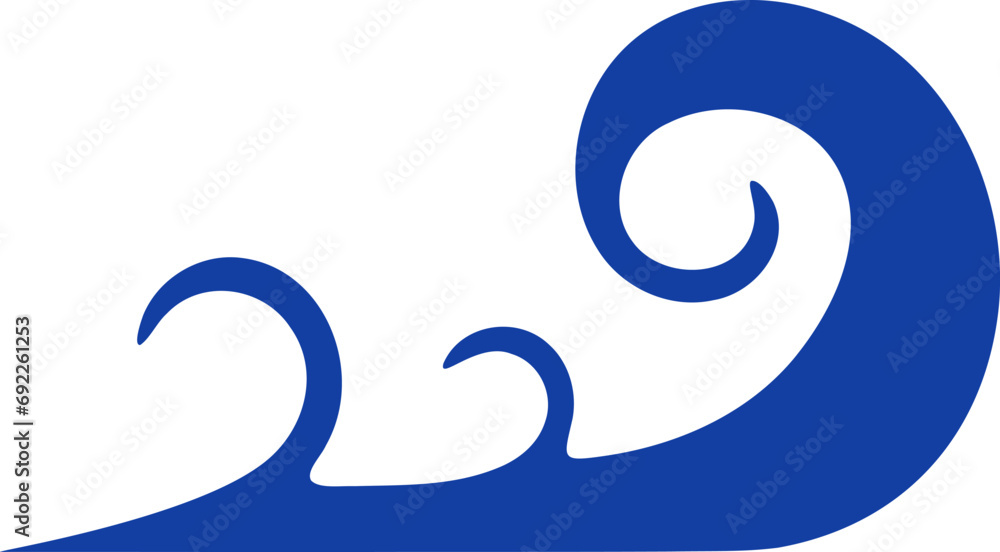 Sea waves shape vector illustration. Simple waves silhouette design element Sea waves shape vector illustration. Simple waves silhouette design element