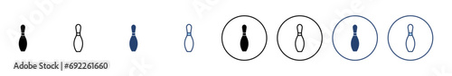 Bowling icon vector. bowling ball and pin sign and symbol.